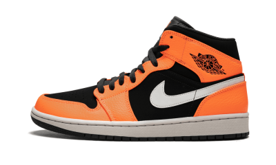 Jordan 1 Mid Black/Orange Peel