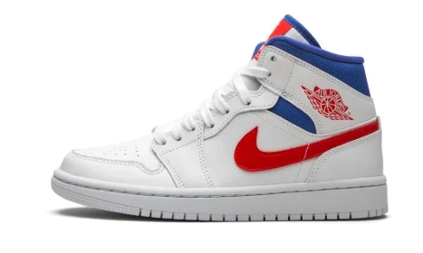 Jordan 1 Mid White Red Royal (W)