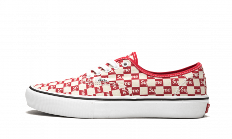 Vans Authentic Supreme Red Checker Logo