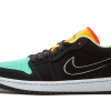 Jordan 1 Low Black Aurora Green Laser Orange