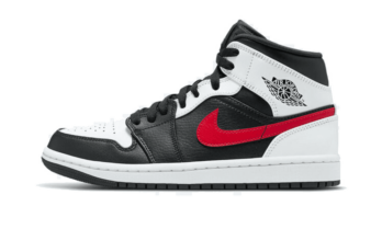 Jordan 1 Mid Black Chile Red White