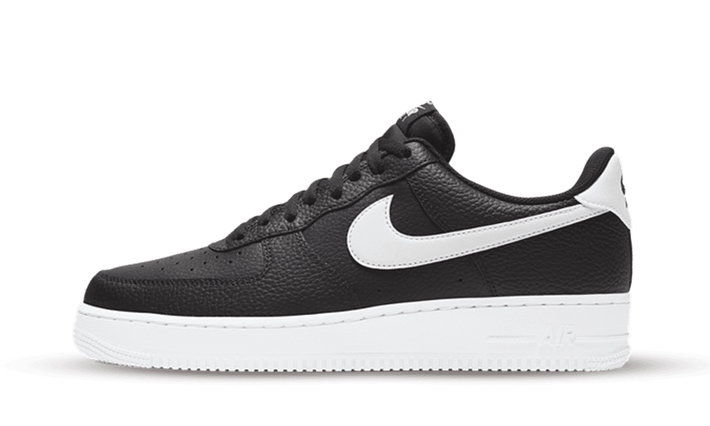 Nike Air Force 1 Low ’07 Black White Pebbled Leather