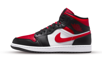 Jordan 1 Mid White Black Red (2022)