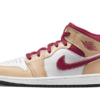 Jordan 1 Mid Light Curry Cardinal (PS)