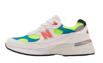 New Balance 992 White Neon Cyan