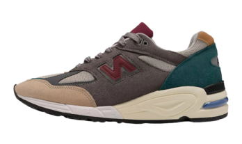 New Balance 990v2 Grey Green Maroon