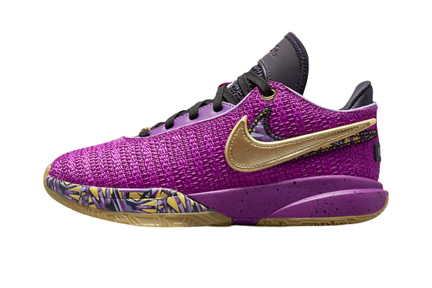 Nike LeBron 20 Vivid Purple Metallic Gold Black Cave Purple (GS)