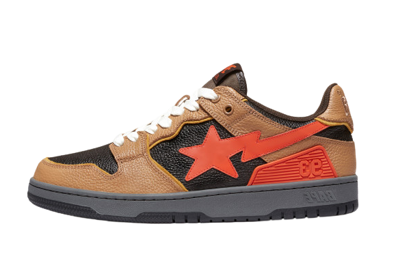 A Bathing Ape Bape SK8 Sta Brown Orange