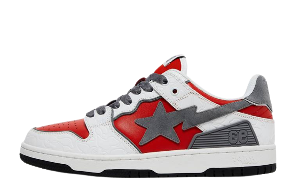 A Bathing Ape Bape SK8 Sta White Red