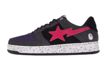 A Bathing Ape Bape Sta Black Grey Pink Suede