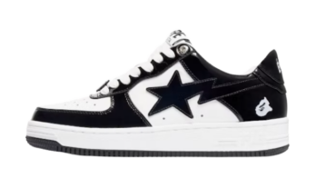 A Bathing Ape Bape Sta Patent Leather Black White