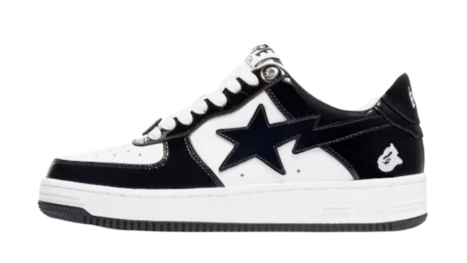 A Bathing Ape Bape Sta Patent Leather Black White