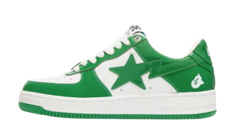 A Bathing Ape Bape Sta Patent Leather Green White