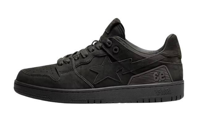 A Bathing Ape Bape SK8 Sta Triple Black Nubuck