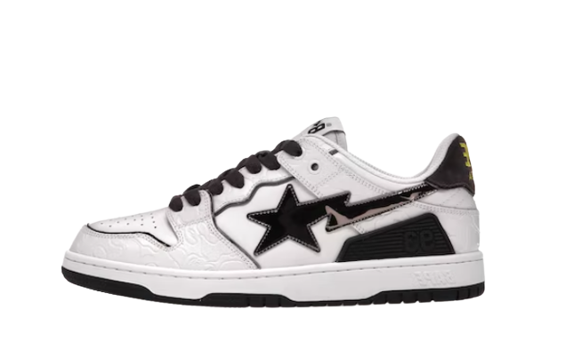 A Bathing Ape Bape SK8 Sta White Silver