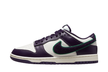 Nike Dunk Low Chenille Swoosh Sail Grand Purple