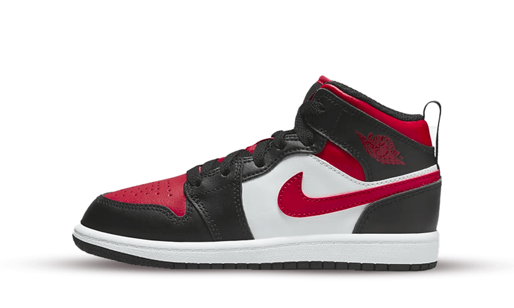Jordan 1 Mid Black Fire Red (PS)