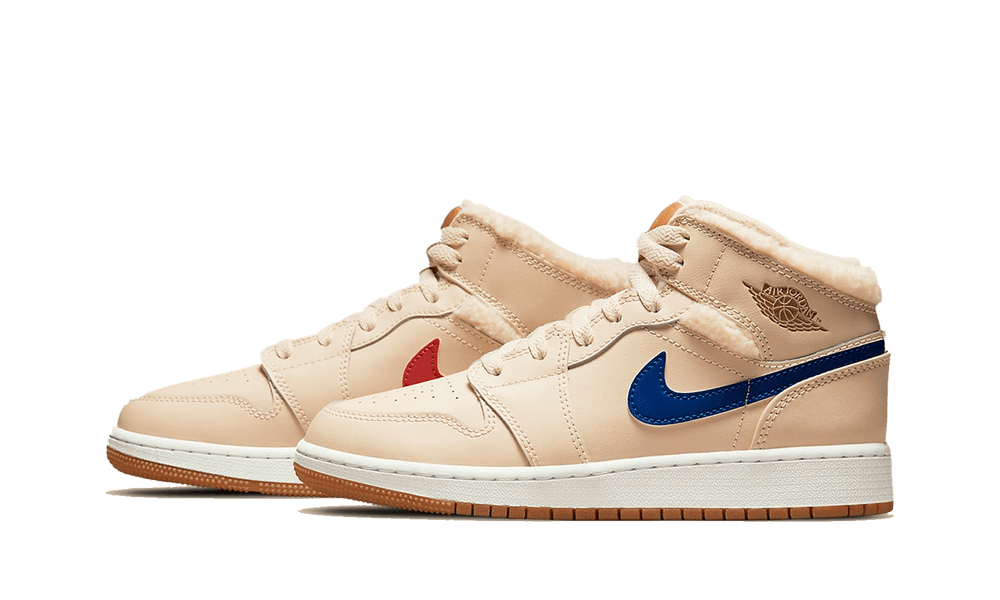 Jordan 1 Mid Utility Fleece Pearl White (GS)