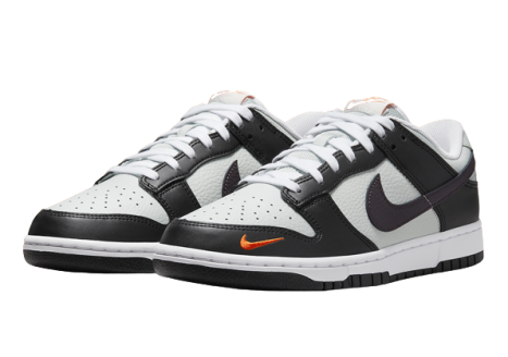 Nike Dunk Low Grey Black Orange Mini Swoosh