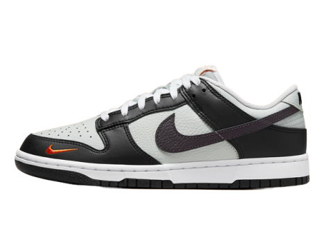 Nike Dunk Low Grey Black Orange Mini Swoosh