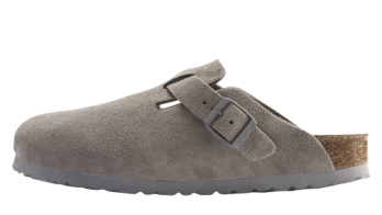 Birkenstock Boston Soft Footbed Suede Stone Coin